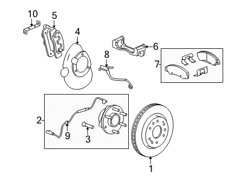 2012 Cadillac Escalade ESV Front Brakes Diagram