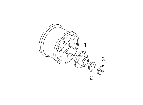 1996 Chevy K1500 Wheel Covers & Trim Diagram 1 - Thumbnail