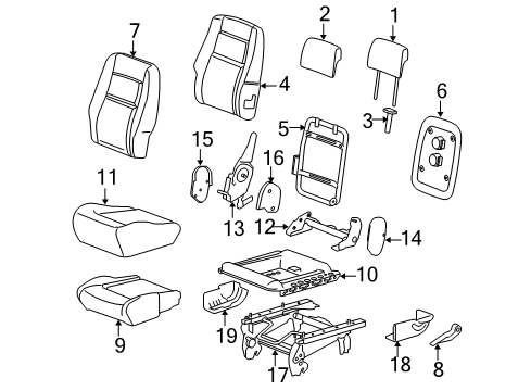 2005 Pontiac Montana Rear Seat Components Diagram 1 - Thumbnail