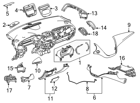 2020 Chevy Malibu Cluster & Switches, Instrument Panel Diagram 3 - Thumbnail