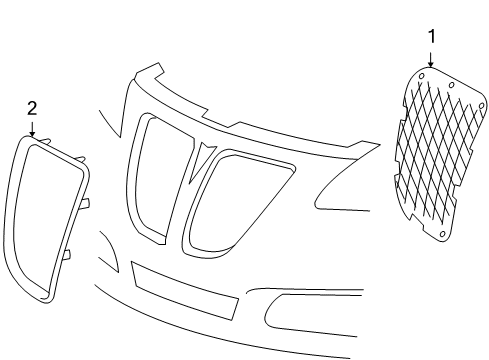 2008 Pontiac G6 Grille & Components Diagram 1 - Thumbnail