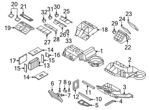 2006 Chevy Trailblazer A/C Evaporator & Heater Components Diagram