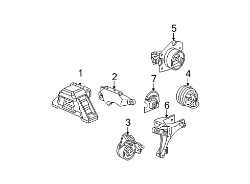 2008 Chevy HHR Engine & Trans Mounting Diagram 3 - Thumbnail