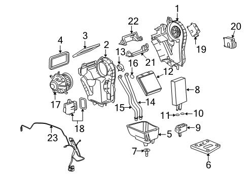 2012 Cadillac Escalade Auxiliary A/C & Heater Unit Diagram