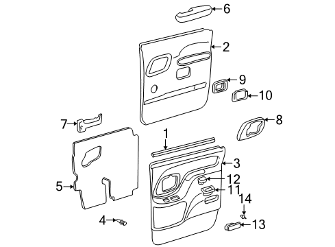 1999 GMC C3500 Interior Trim - Rear Door Diagram