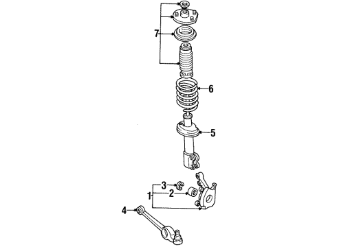 1994 Saturn SL2 Front Suspension, Control Arm, Stabilizer Bar Diagram 1 - Thumbnail
