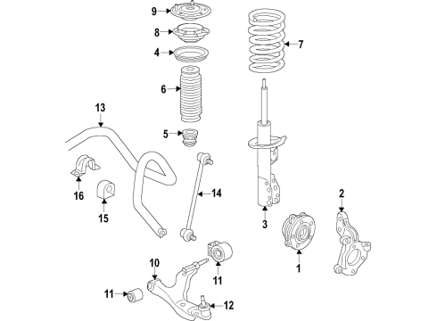 2020 Chevy Traverse Lower Control Arm, Driver Side Diagram for 85117101