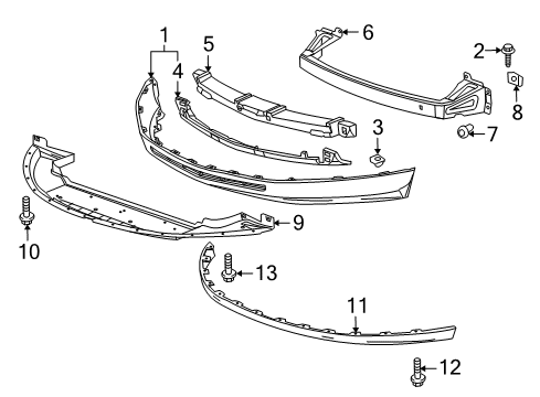 2012 Cadillac SRX Front Bumper Diagram