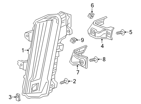 2024 Cadillac XT6 Daytime Running Lamp Components Diagram