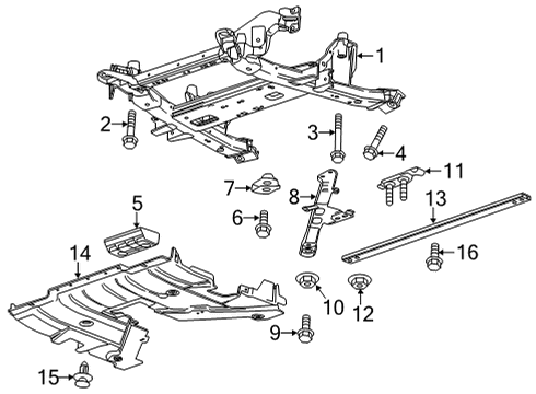 2022 Cadillac CT5 Suspension Mounting - Front Diagram