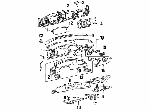 1997 Oldsmobile Achieva A/C & Heater Control Units Diagram