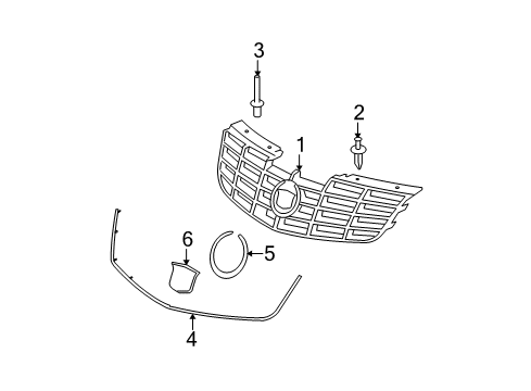 2011 Cadillac DTS Grille & Components Diagram