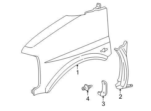 1999 Chevy Express 3500 Fender & Components Diagram
