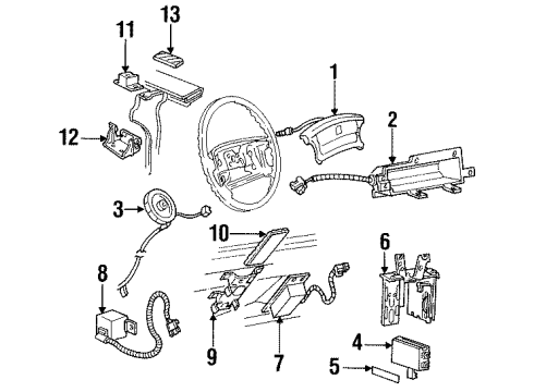 1993 Pontiac Bonneville Impact Sensor Diagram for 16156899