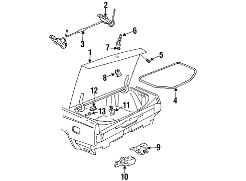 1999 Buick LeSabre Trunk Lid Diagram