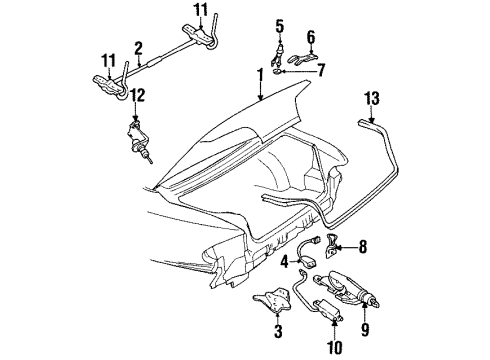 1999 Pontiac Bonneville Trunk Lid Diagram