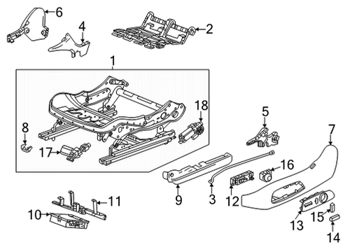 2022 Buick Encore GX Power Seat Tracks & Components Diagram 1 - Thumbnail