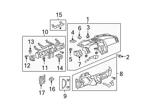2009 GMC Acadia Upper Bracket Diagram for 15295467