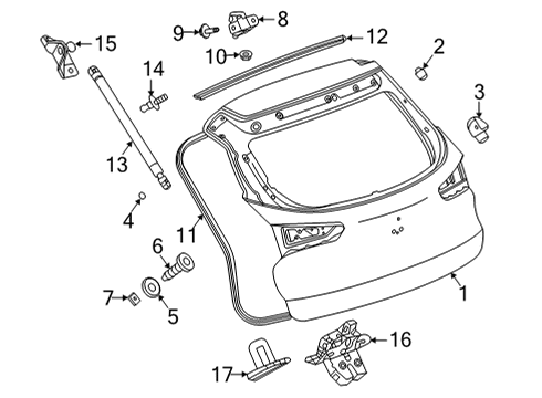2023 Chevy Trailblazer Gate & Hardware Diagram 1 - Thumbnail