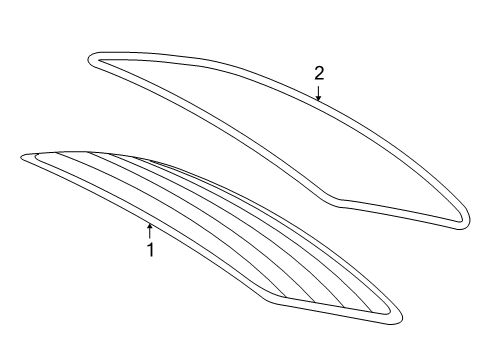 2008 Chevy Aveo Back Glass, Reveal Moldings Diagram