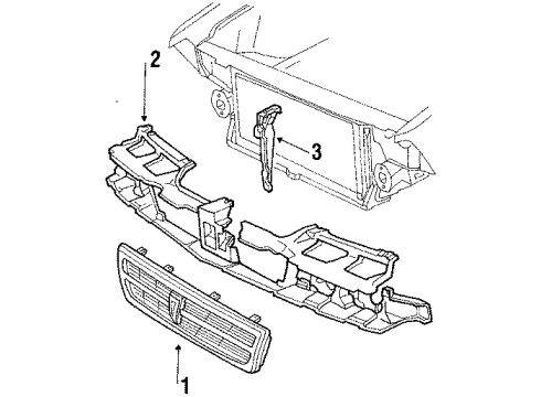 1988 Pontiac Bonneville Nameplate, Front Diagram for 25529707