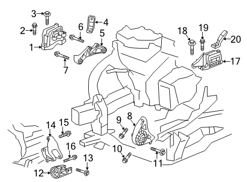 2024 Chevy Blazer Mount Bracket Diagram for 22983040