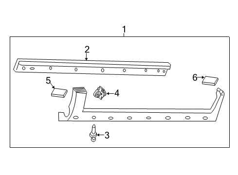 2004 Buick Regal Exterior Trim - Pillars, Rocker & Floor Diagram