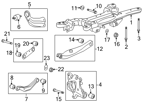2020 Chevy Impala Rear Suspension, Control Arm Diagram 1 - Thumbnail