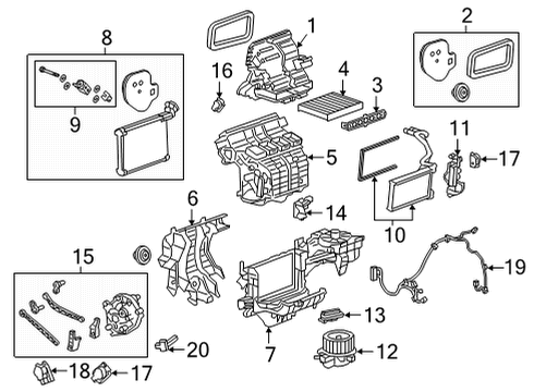 2021 Chevy Silverado 2500 HD A/C Evaporator & Heater Components Diagram