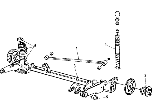 1996 Oldsmobile Cutlass Ciera Rear Axle, Suspension Components Diagram