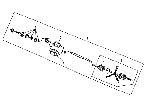 1990 Oldsmobile Cutlass Cruiser Front Axle Shafts & Joints Diagram