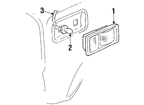 1993 Chevy G20 Front Lamps - Side Marker Lamps Diagram