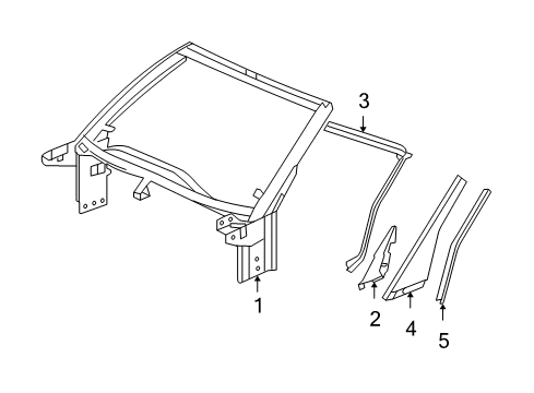 2008 Chevy Corvette Windshield Header & Components, Exterior Trim Diagram
