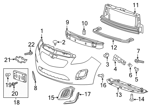 2015 Chevy Spark EV Front Bumper Diagram