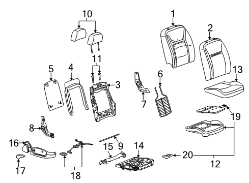 2010 Chevy Impala Occupant Module, Front Passenger Side Diagram for 19293262