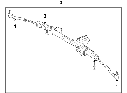 2009 Pontiac G3 P/S Pump & Hoses, Steering Gear & Linkage Diagram 1 - Thumbnail
