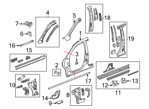 2017 GMC Terrain Lower Weatherstrip Diagram for 15914594