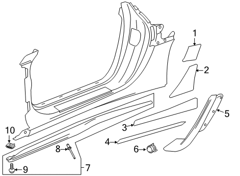 2017 Chevy Corvette Stone Guard, Driver Side Diagram for 23494458