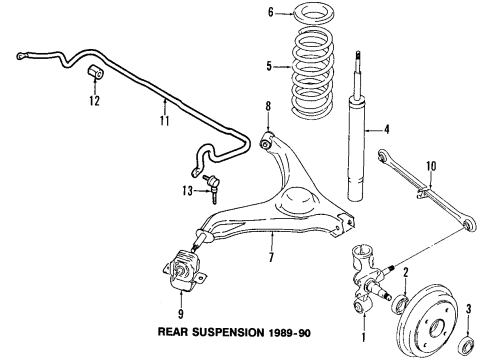 2000 Chevy Metro Stabilizer Bar Bushing, Rear Diagram for 30020159