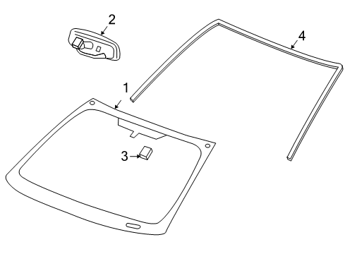 2006 Pontiac G6 Windshield Glass, Reveal Moldings Diagram
