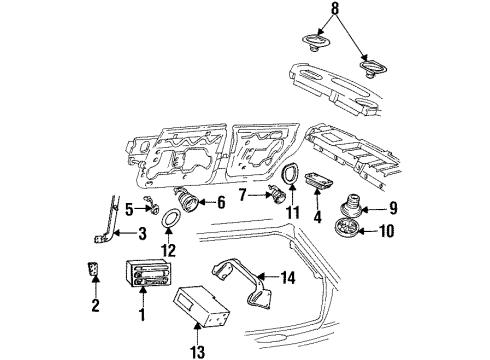 1996 Oldsmobile Aurora CD Player Diagram for 12370286