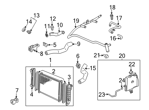 2005 Chevy Impala Radiator & Components Diagram