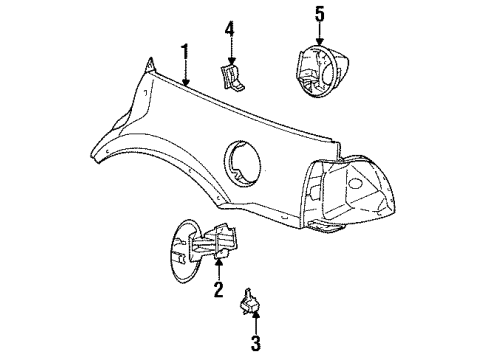 1994 Saturn SW1 Release Cable Diagram for 21105284