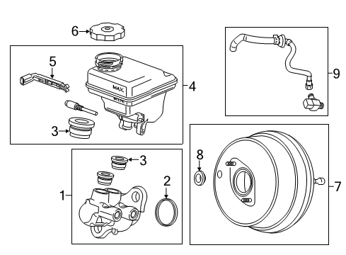 2019 Cadillac CT6 Master Cylinder Diagram for 84073045