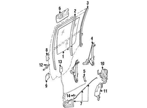 1998 Chevy Tracker Lock Actuator Diagram for 91172756