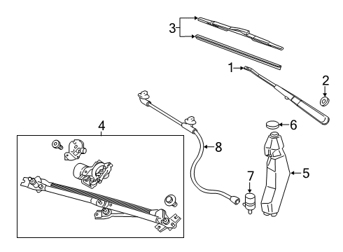 2017 Chevy Express 2500 Wiper & Washer Components Diagram