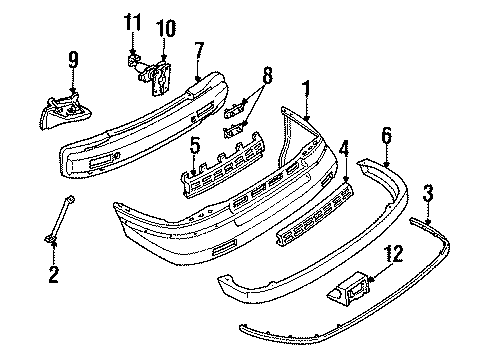 1993 Chevy Lumina APV Front Bumper Diagram