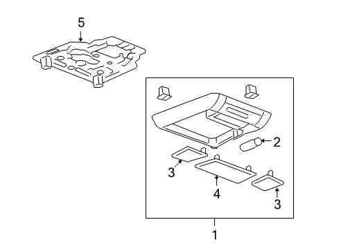 2013 Cadillac Escalade Overhead Console Diagram 6 - Thumbnail