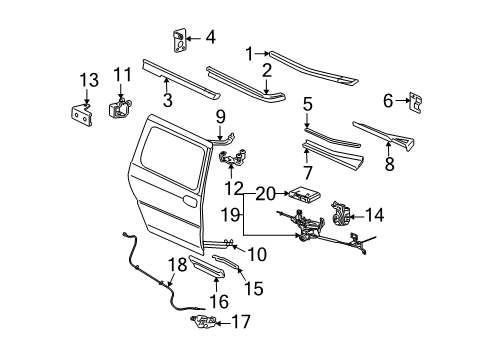 2006 Chevy Uplander Control Module, Rear Diagram for 25904020