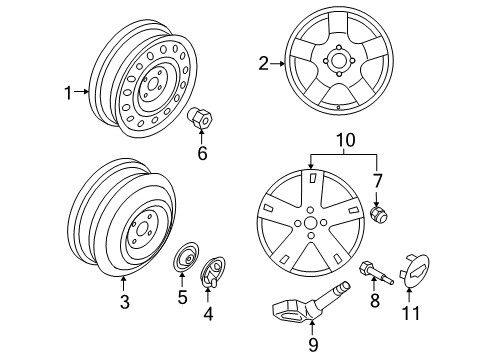2010 Chevy Aveo5 Wheels, Covers & Trim Diagram